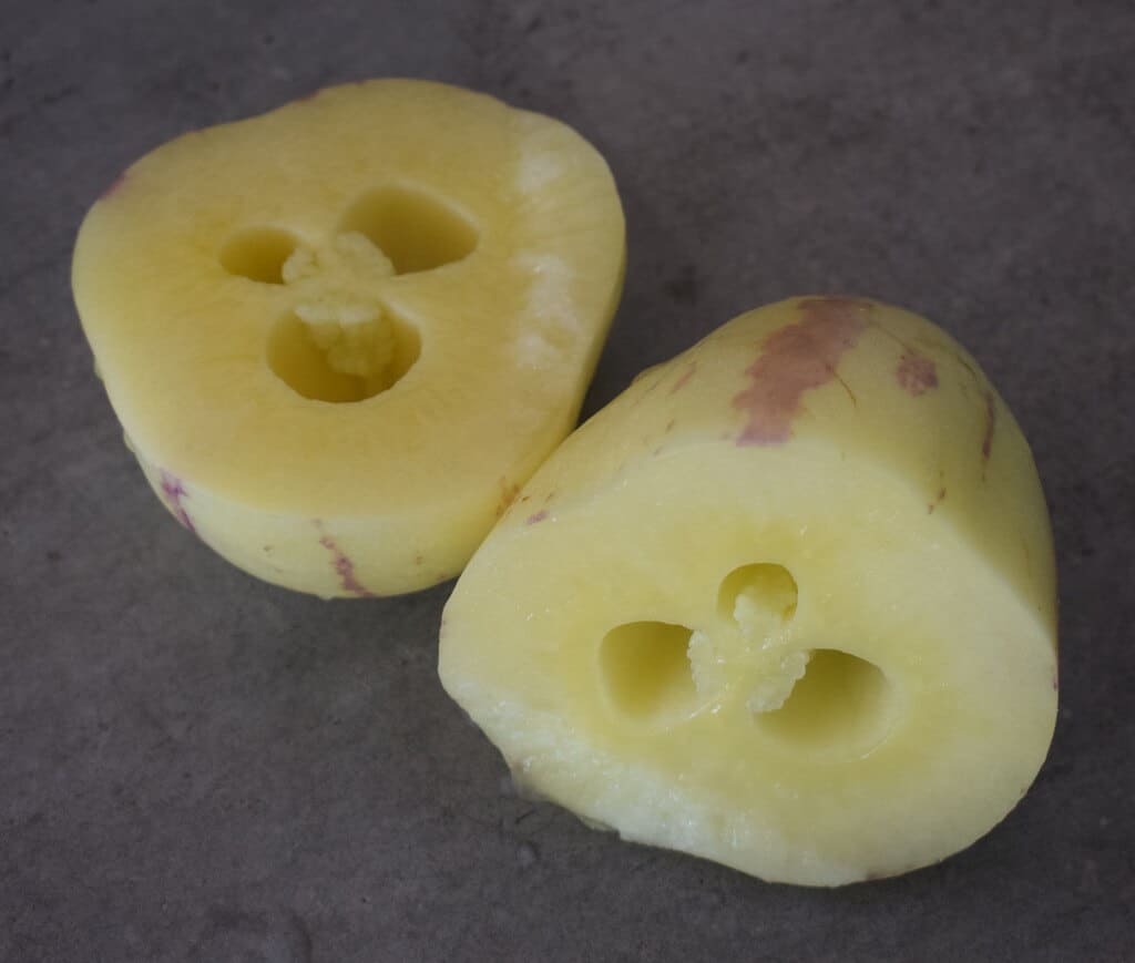 Pepino melon exotic fruit cut in half