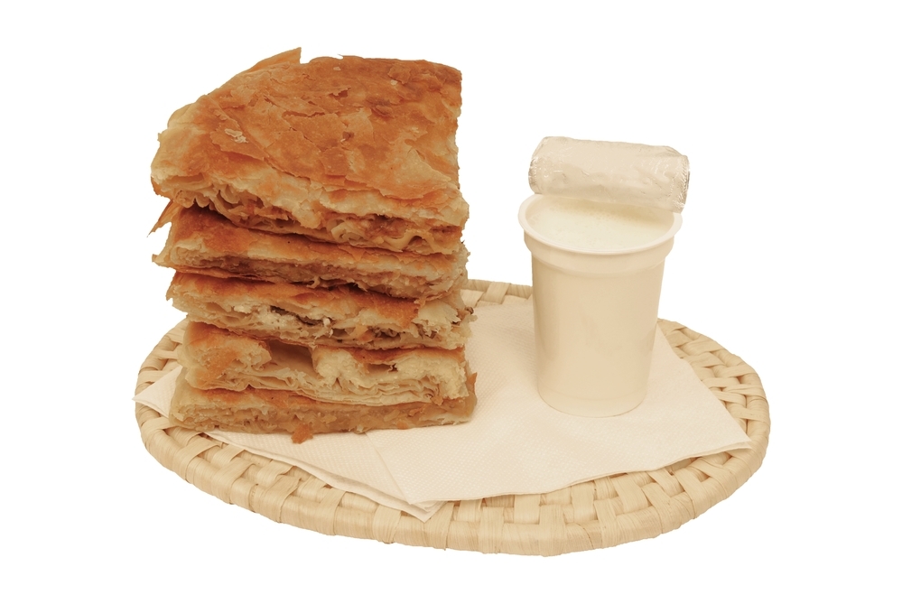 Burek breakfast pie with yoghurt