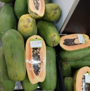 Papaya on display at a Supermarket
